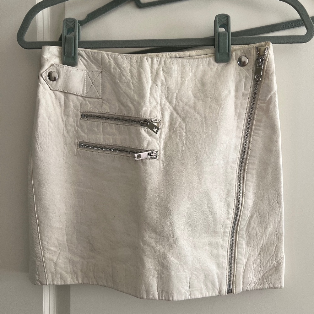 White Leather Skirt